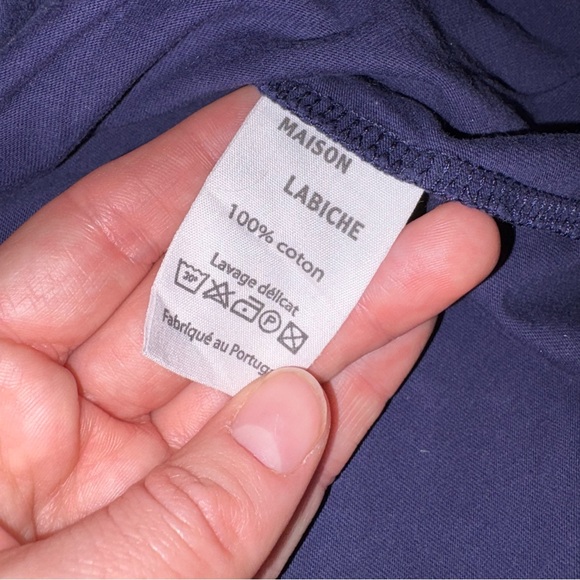 Maison Labiche Womens Large Blue Cotton the dude Embroidered Short Sleeve TShirt - Picture 3 of 7